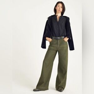 Cotélac High-Waisted Wide Leg Jeans In Mousse/ Green Size 3/US 10 NEW